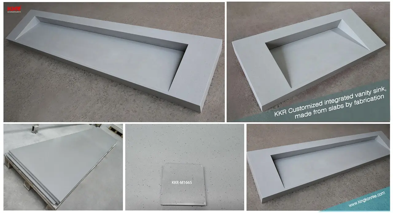 artificial all in one bathroom sink and countertop manufacturer for hotel 2