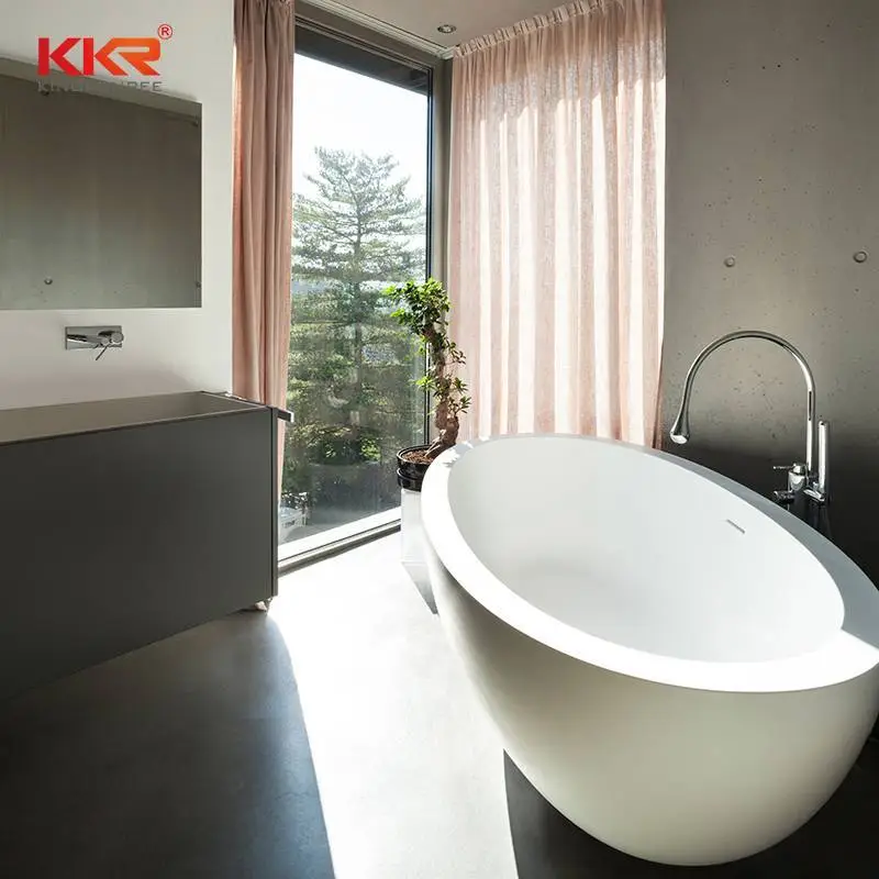 KKR Artificial Resin Stone Freestanding Solid Surface Bath UPC Stone Tub Bathroom Wares KKR-B048 1
