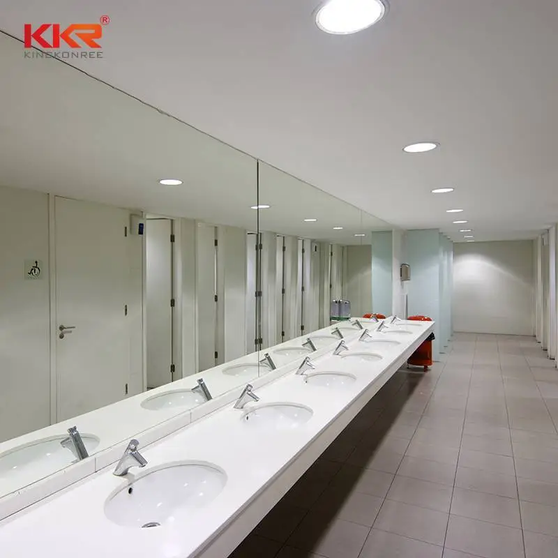 KKR – dessus de vanité en quartz blanc, surface solide en acrylique, pierre artificielle, salle de bains, avec évier 1