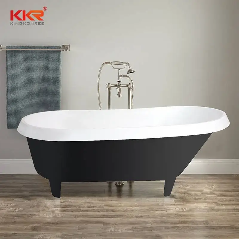 Vasca da bagno freestanding di lusso in Solid Surface KKR con quattro piedini ad artiglio B094 1