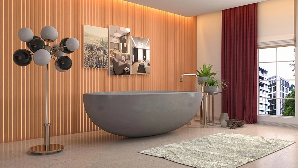 overflow solid surface freestanding tub ODM 2