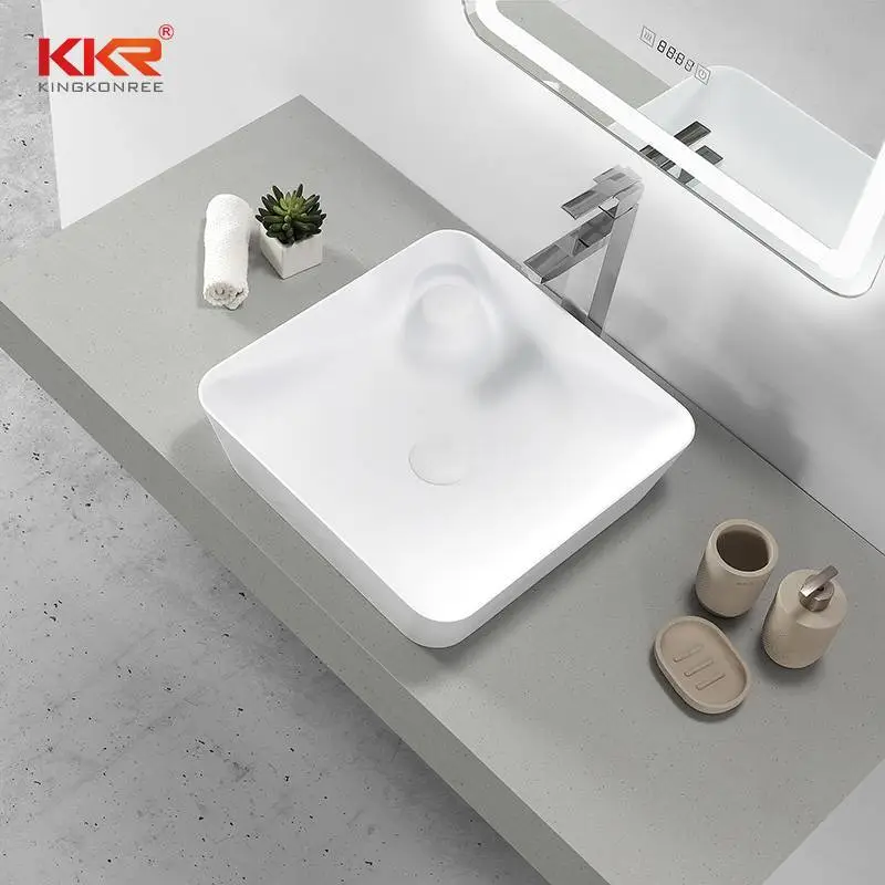 Countertop Table Top Basin Solid Surface Rectangular Wash Basin 1