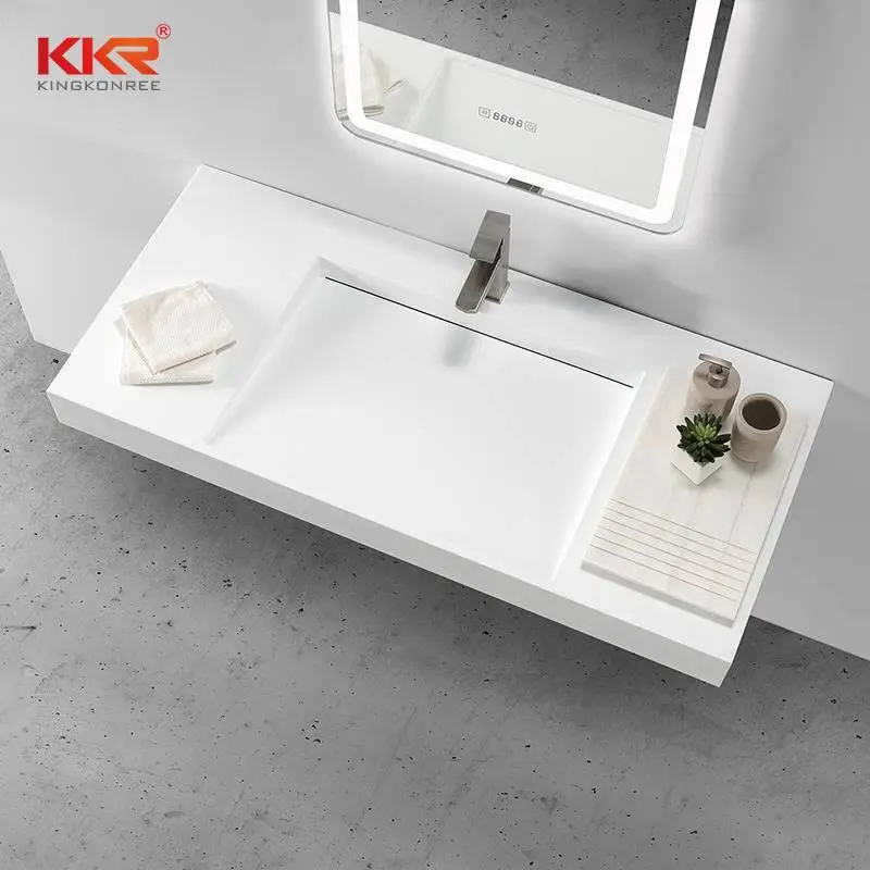 Luxury Design Small Slope Wall Hung Wash Basin Artificial Stone Sink 1