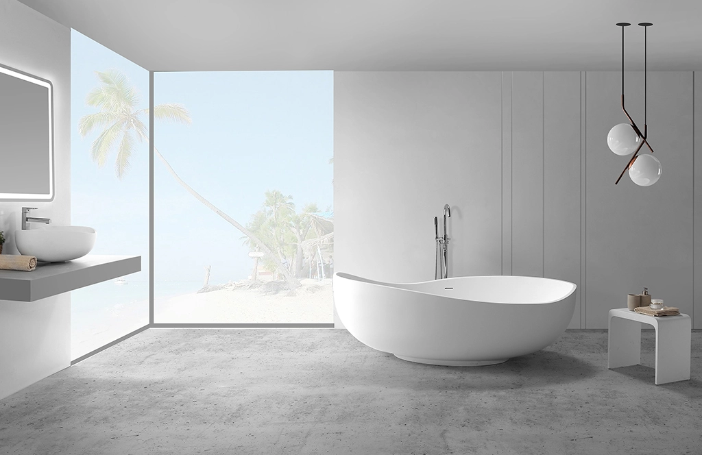 KingKonree marble acrylic clawfoot bathtub custom for bathroom 2