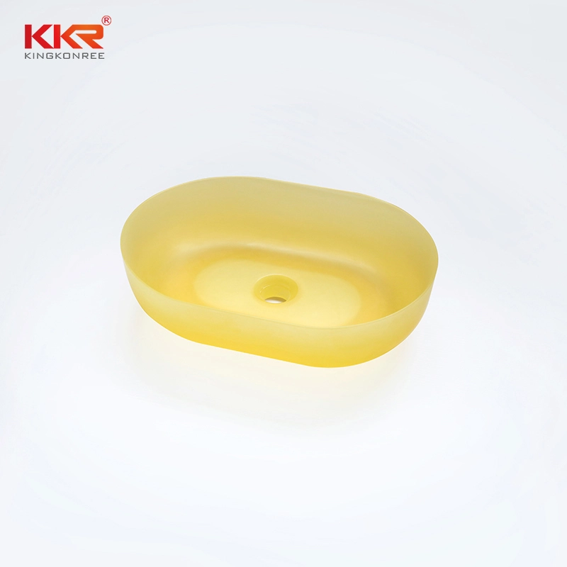 Colorful Transparent Oval Above Counter Basin KKR-1151 1