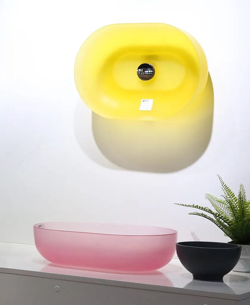 elegant round above counter basin design for room 2