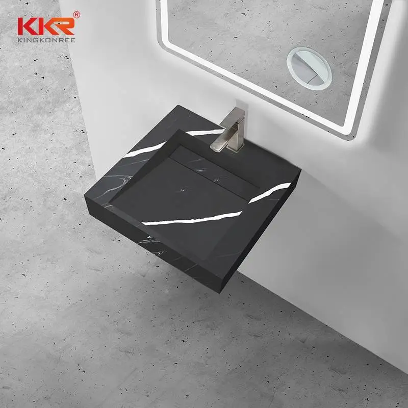 Hot Sales Europe Design Kunstmatige marmeren wandbekken met massief oppervlak 1