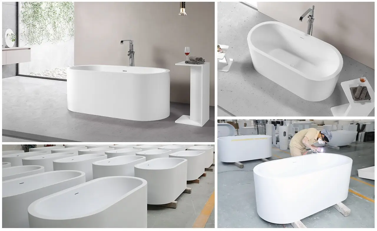 KingKonree resin freestanding bathtub supplier for shower room 8