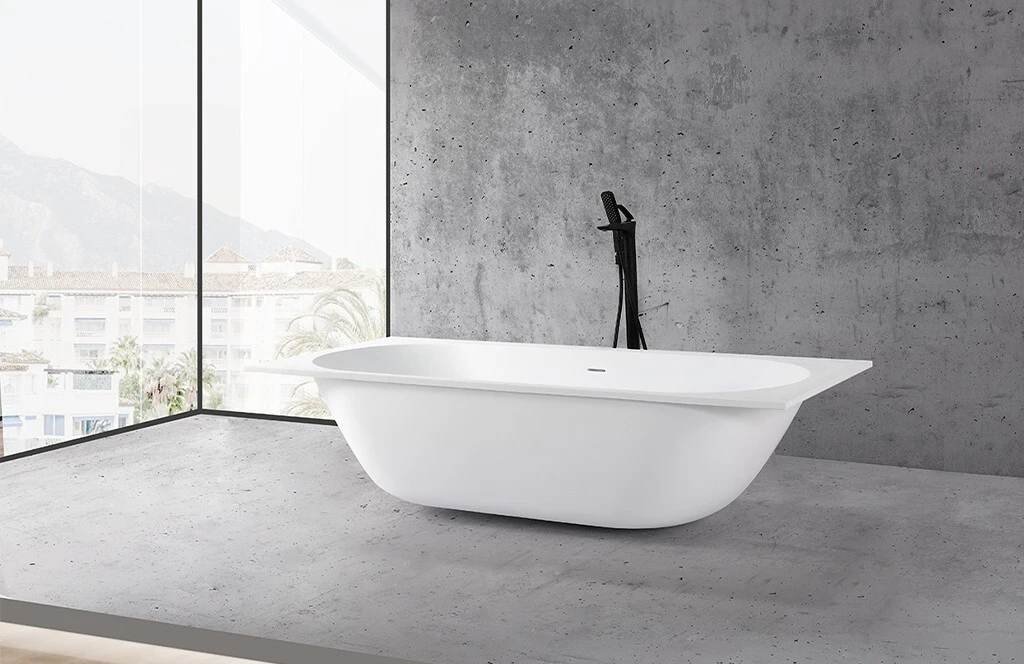 KingKonree black small freestanding soaking tub free design for shower room 2