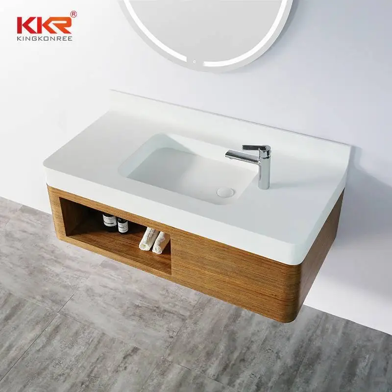 Set per lavabo con lavabo in superficie solida acrilica per vendite calde per gli Stati Uniti. Mercato KKR-XM1158 1