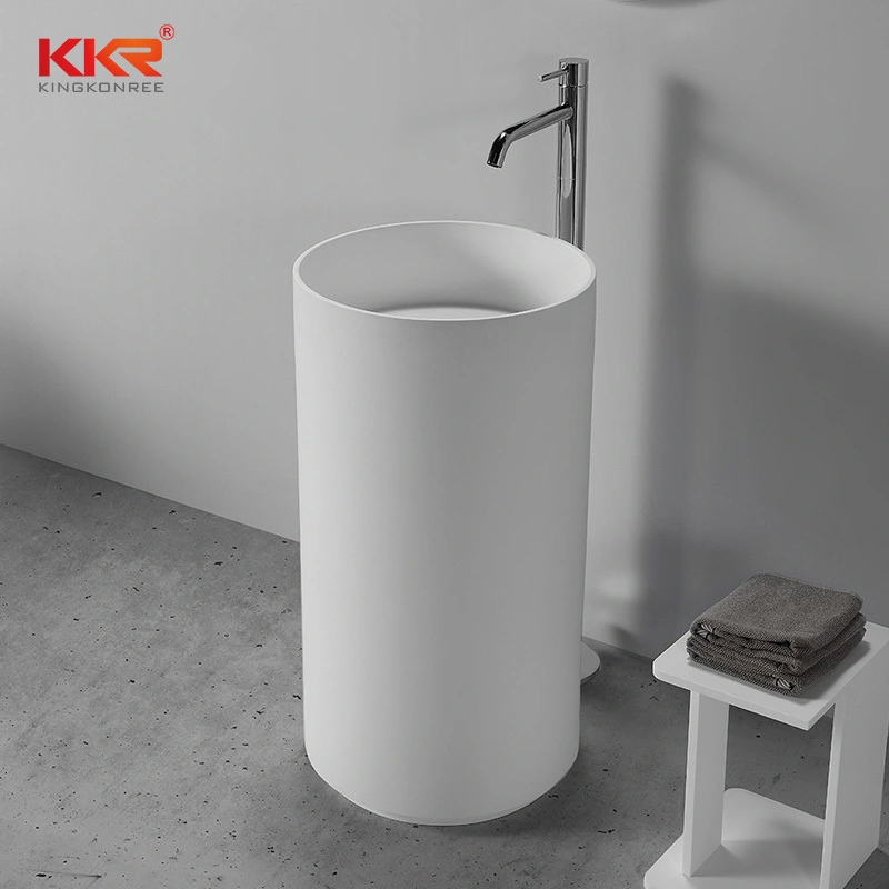 Round Stone Solid Surface Freestanding Basin for 5 Star Hotel KKR-1598 1