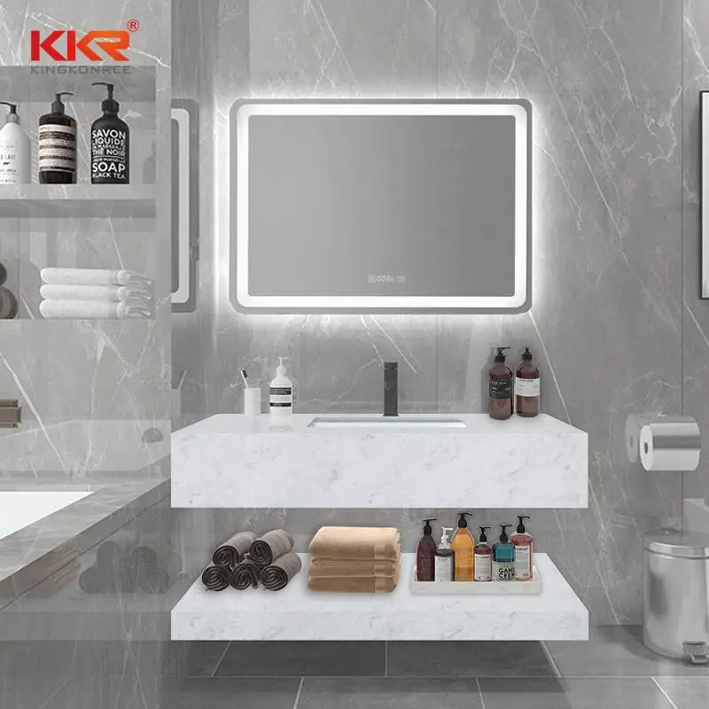 Hot Selling Artificial Marble Stone Solid Surface Wash Basin Vanity KKR-M8808 1