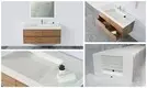 Kingkonree Smooth Vertical Culture Marble White Shower Wall Panel Shower Surround Tubs KKR-CMW18 4