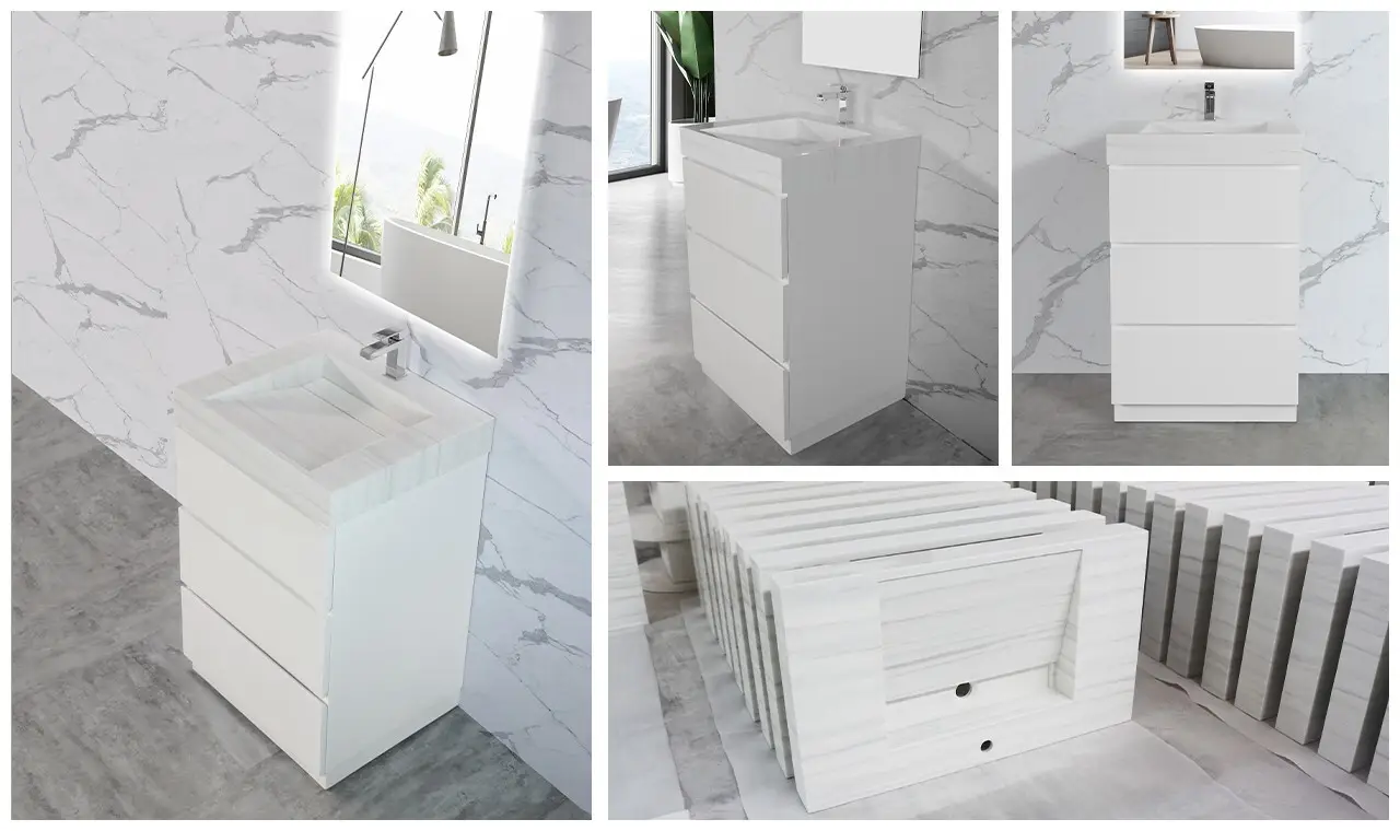 KingKonree hot-sale vanity basin cabinet manufacturer for hotel 4