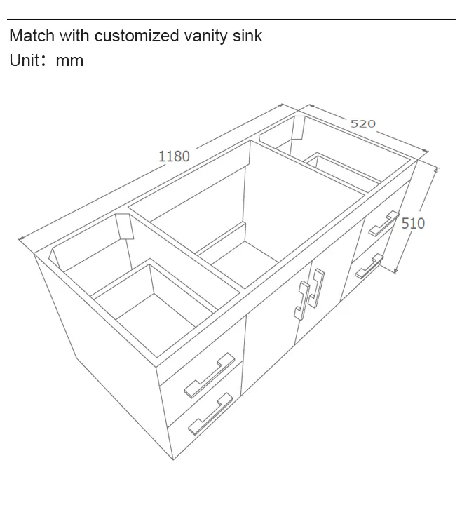stable vanity with side cabinet customized for home 3