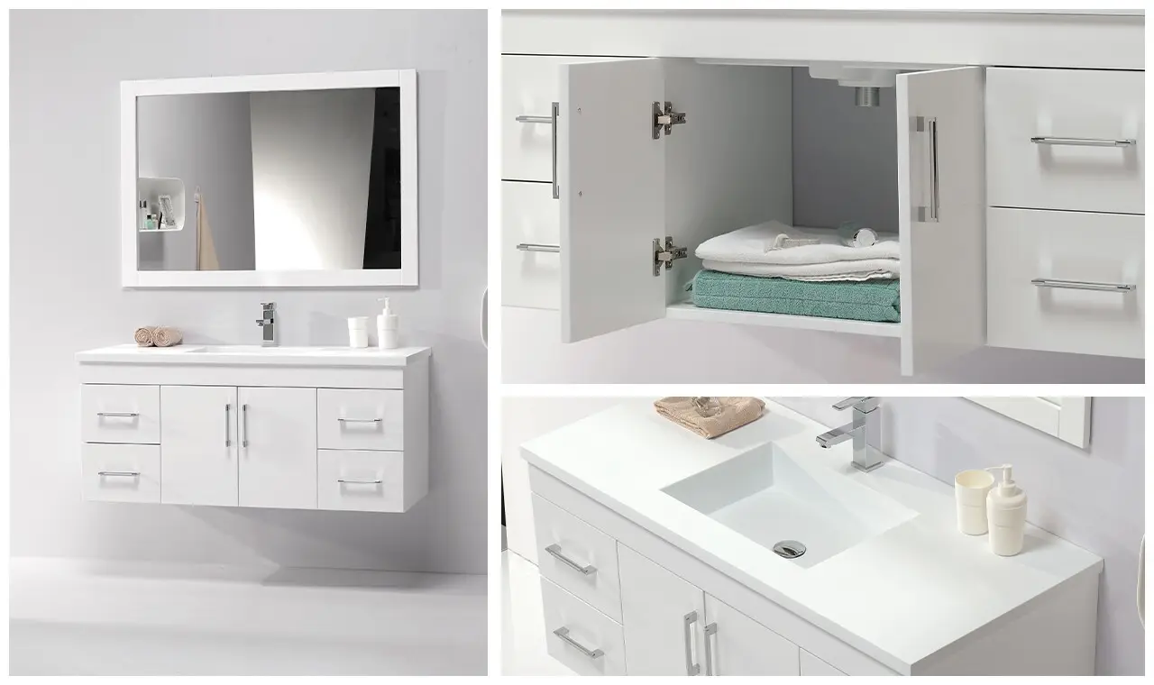 stable vanity with side cabinet customized for home 4