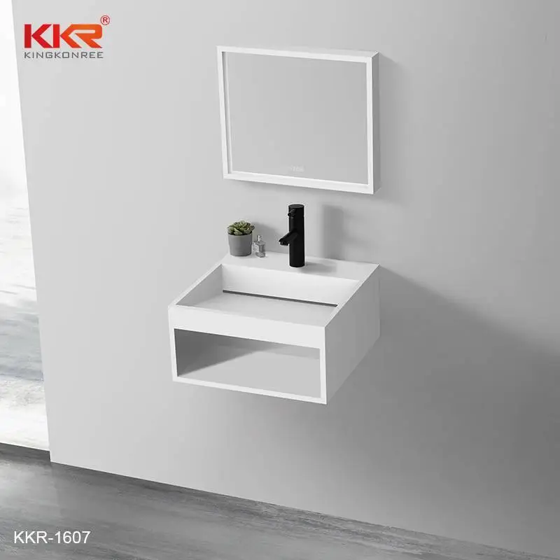 European Design Sloping Sink Solid Surface Bathroom Wash Hand Basin KKR-1607 1