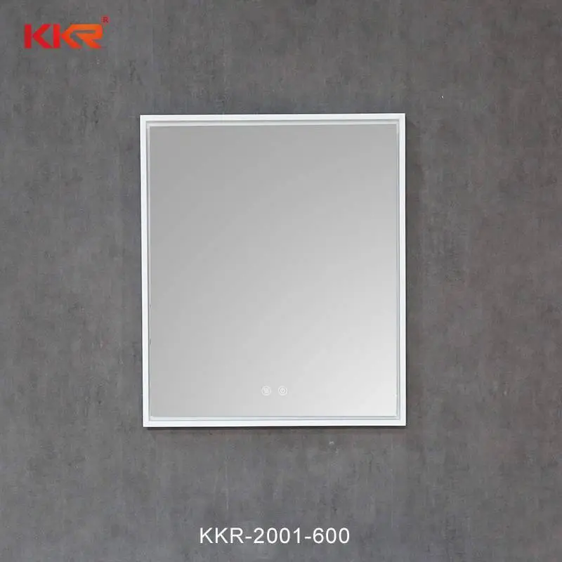 Customized Wall hung Backlit Led Bathroom Mirror with Solid Suface Frame 1