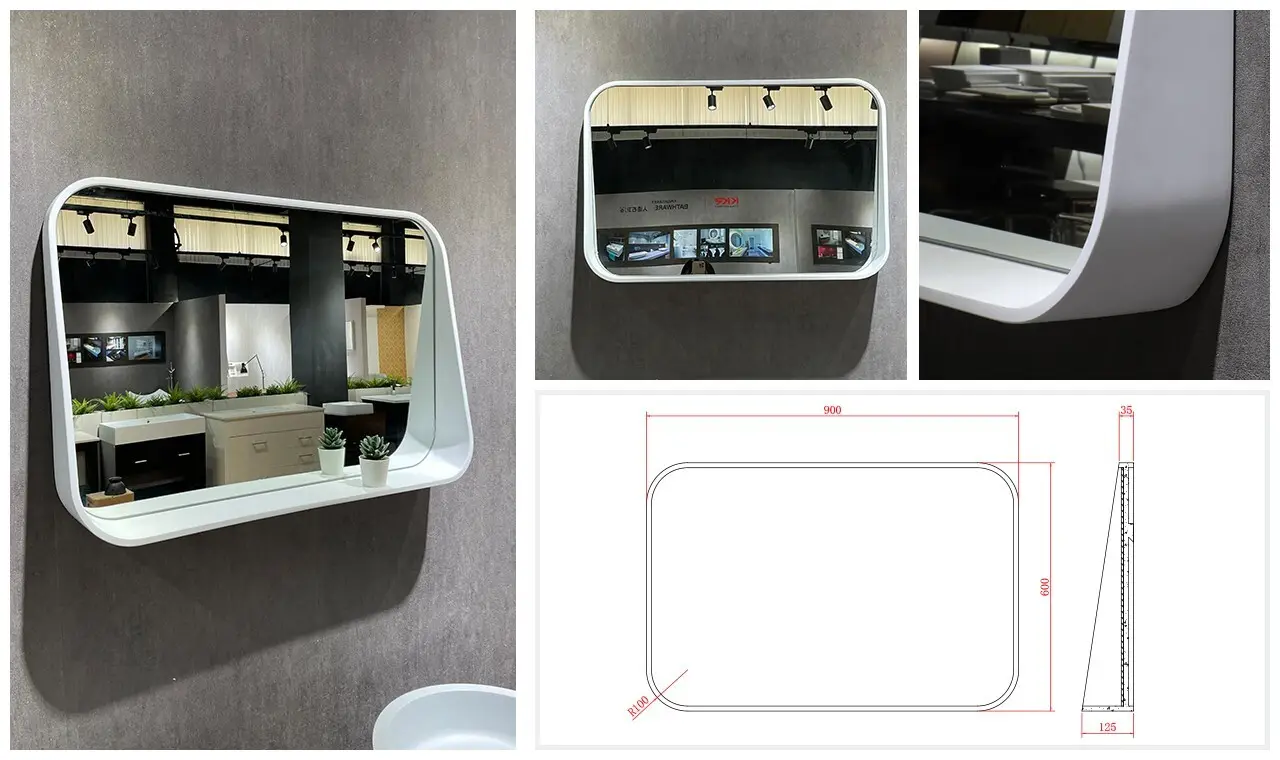 KingKonree sanitary ware compact mirror with led light supplier for toilet 2