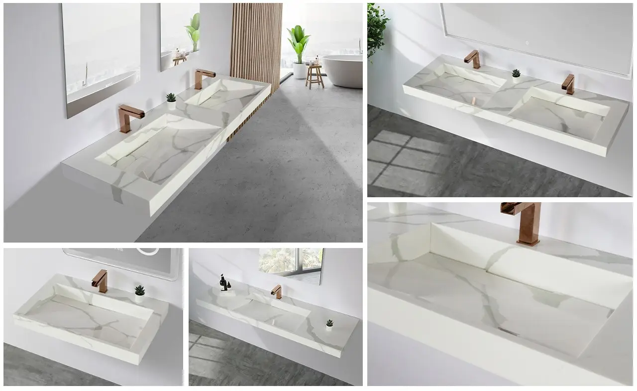 square small wall sink design for hotel 3