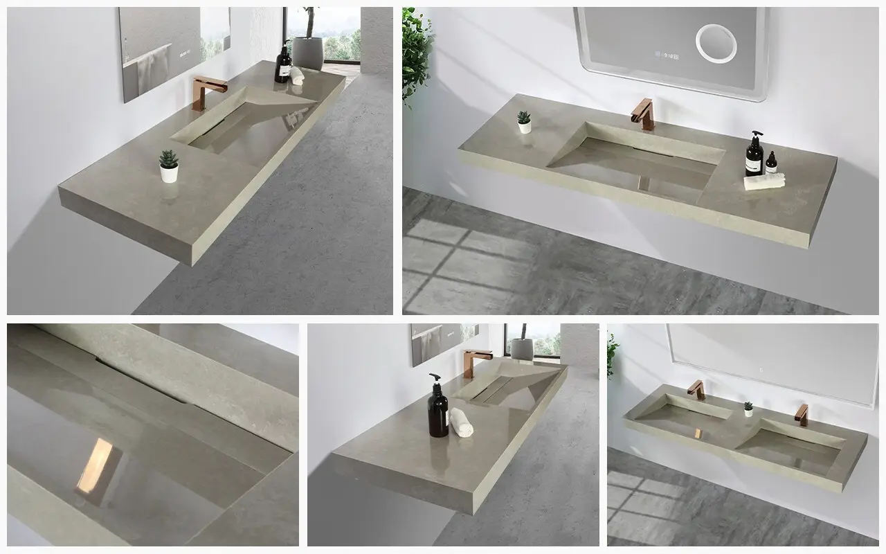 small square wall hung basin sink for bathroom 3