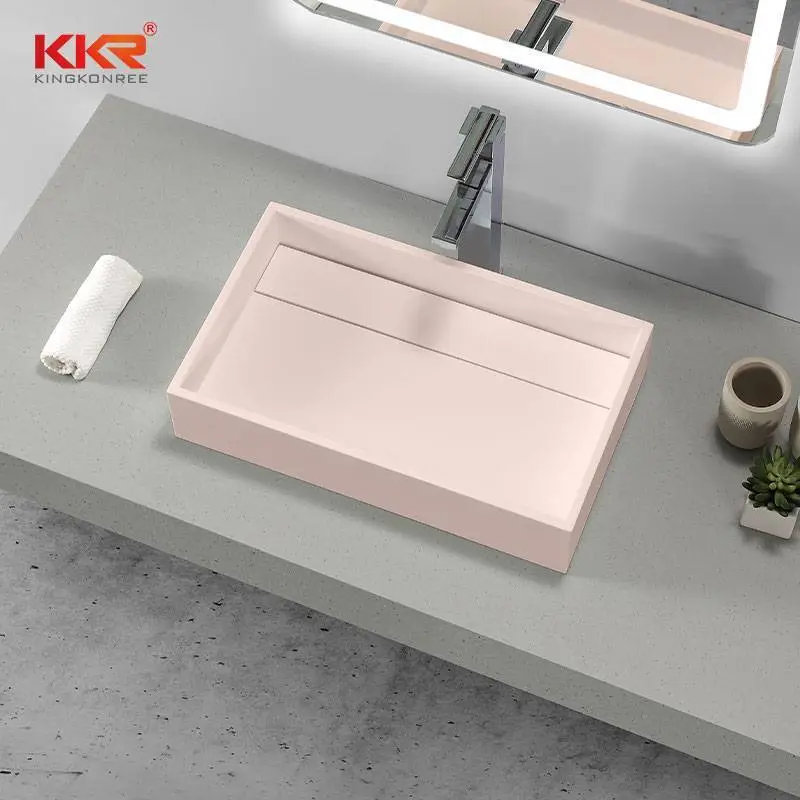 KKR Solid Surface Rectangular Sink Bathroom Wash Basin Sink KKR-1329 1