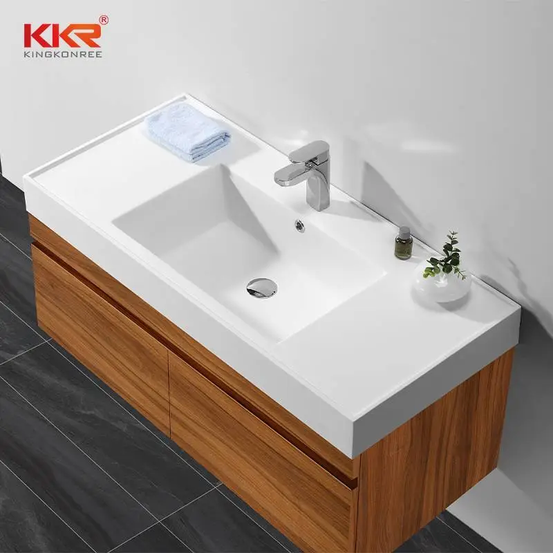 Bathroom Vanity Composite Stone Top Acrylic Solid Surface Vanity Top Sink KKR-1535 1