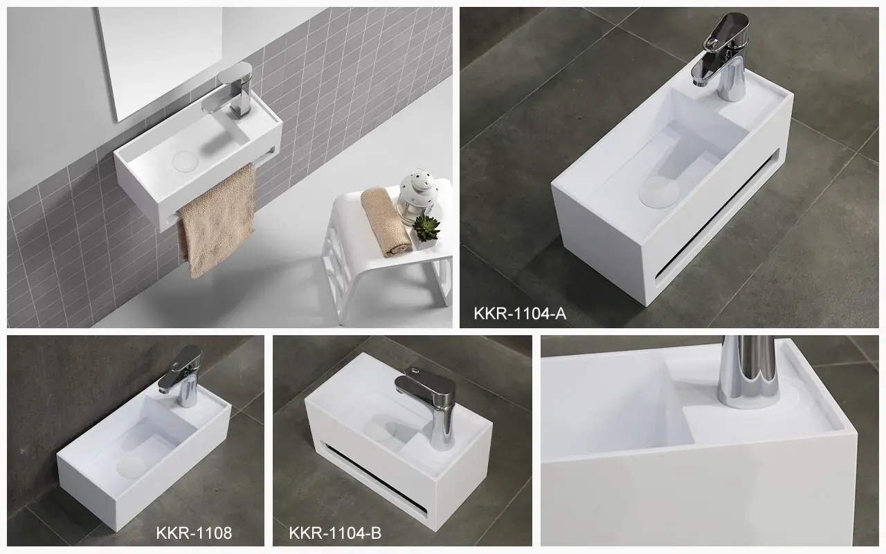 KingKonree luxury black wall sink sink for bathroom 4