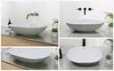 KingKonree white above counter vessel bathroom sinks at discount for hotel 4