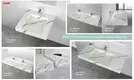 solid solid surface wall hung basin customized for toilet 4