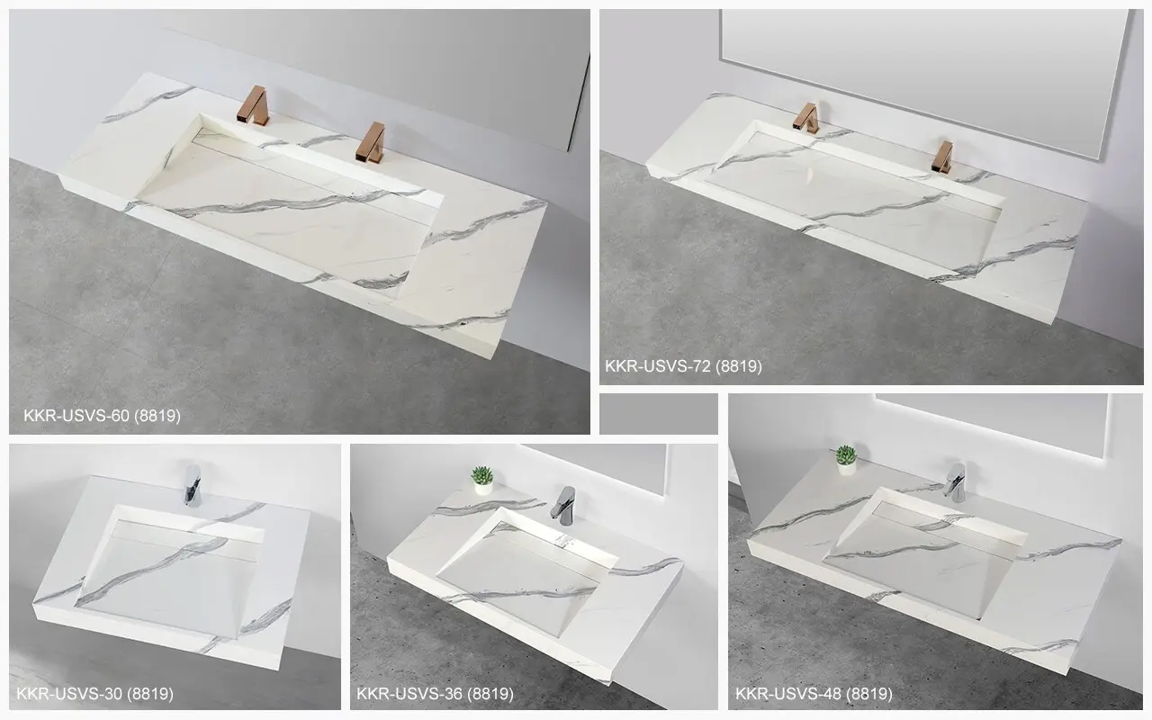 KingKonree solid wall hung concrete sink supplier for toilet 4
