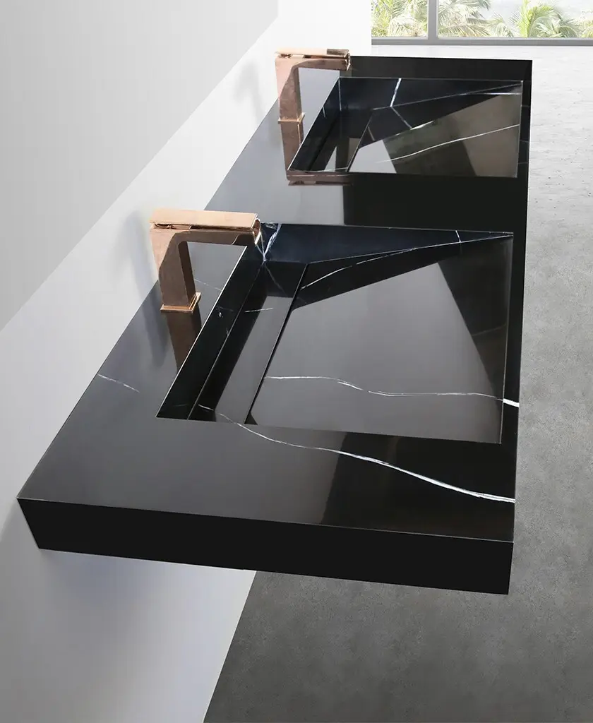 moden trough wall mounted sink customized for hotel 2