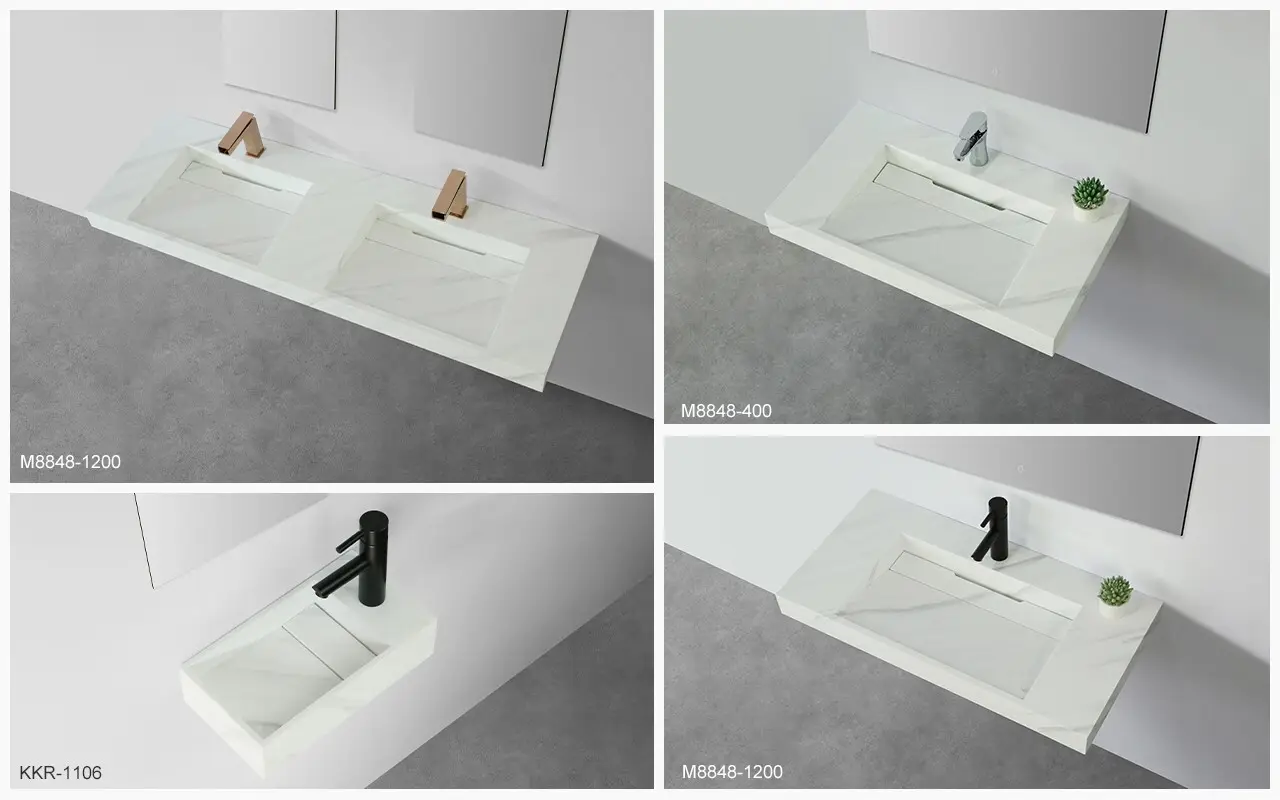 concrete wall hanging sink sink for hotel 4