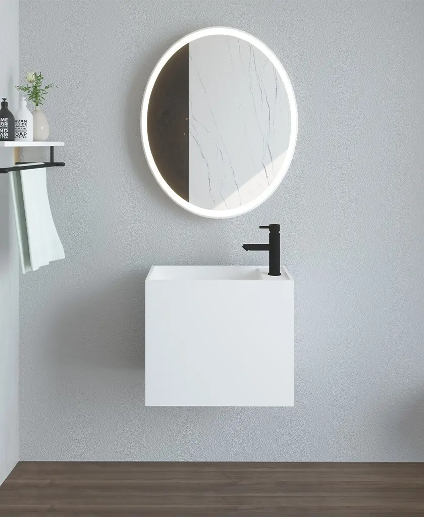 KingKonree stone resin wall hung basin sink for home 2