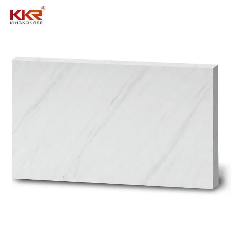KKR Marble Acrylic Solid Surface Sheet White Marble Pattern Slabs For Kitchen Tops 1