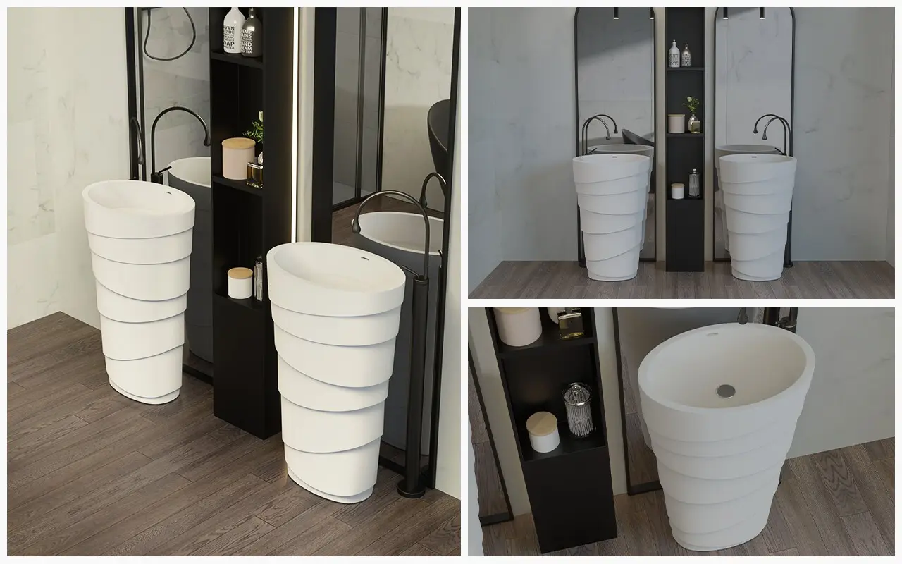 KingKonree free standing sink bowl factory price for bathroom 4