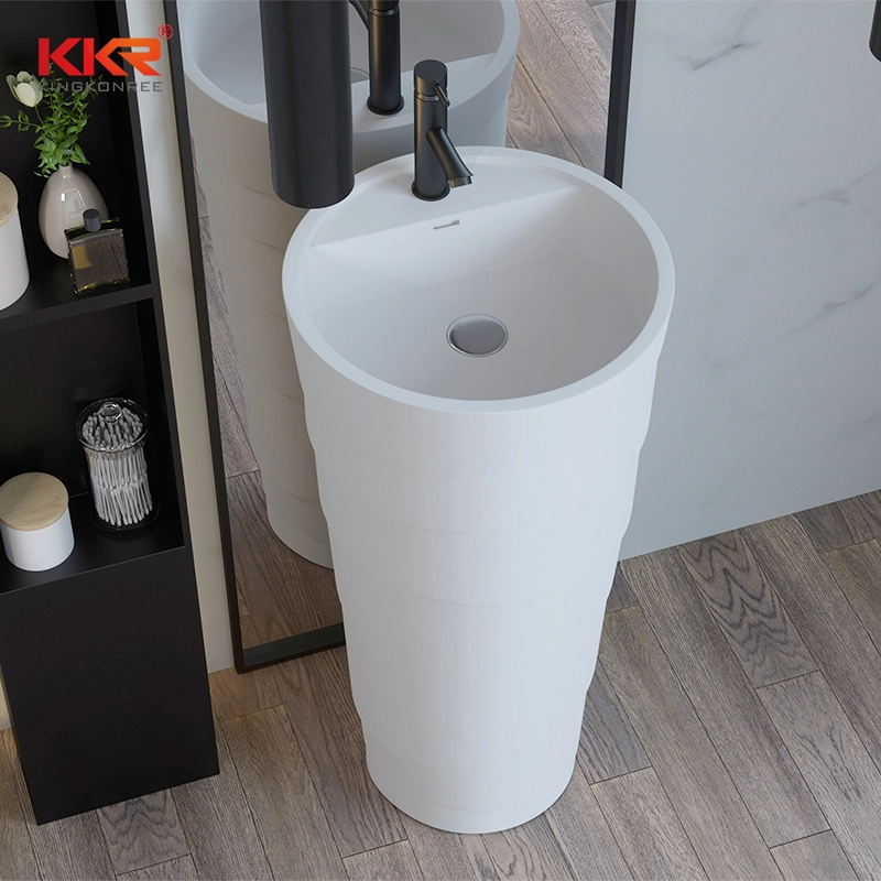 Solid Surface Vlekbestendig Vrijstaande wastafel Voetstuk KKR-1398-A 1
