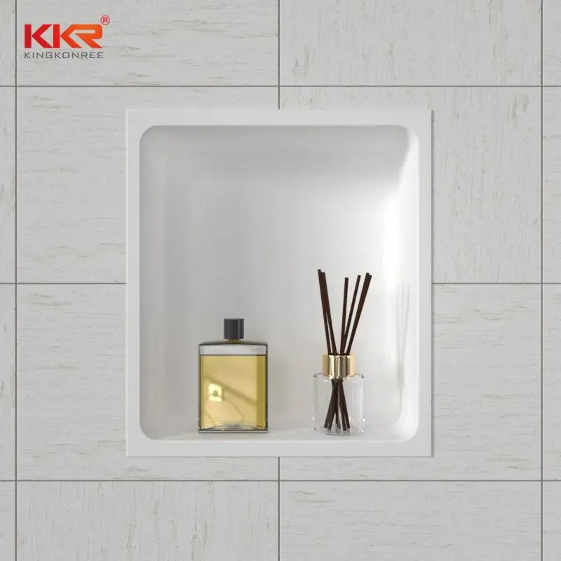 Niche de douche en pierre de Quartz artificielle, étagère murale de salle de bains 1