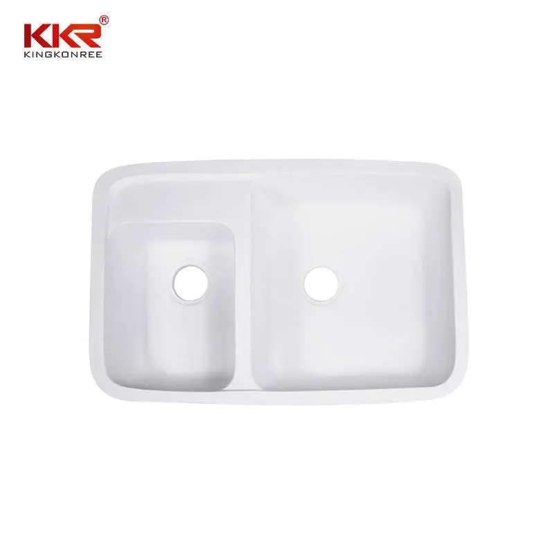 Mobili da bagno in superficie solida acrilica Lavelli da cucina angolari sottopiano bianchi 1