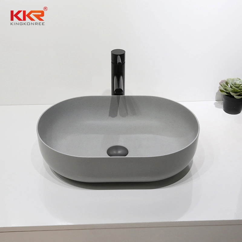 Bathroom Sink Bowl Top Mount Stone Vessel Sink Round Deep Art Basins Sink 1