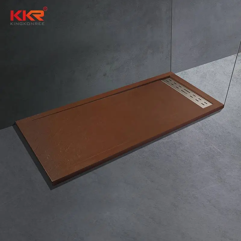 Shower pan liner poly marble camping portable shower base pan stone floor shower tray 1