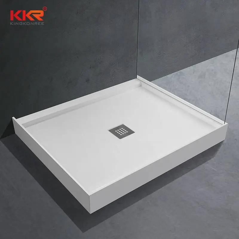 Receveur de douche en pierre de résine à surface solide finition mate 1