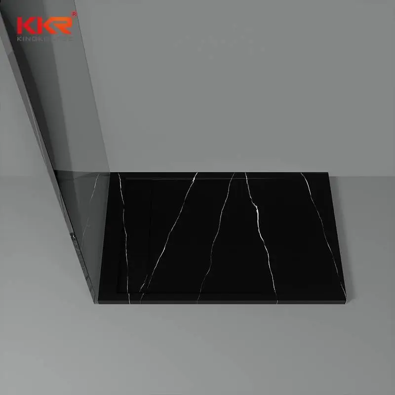 Les plateaux de base de douche modernes en marbre de salle de bains de projet d'hôtel personnalisent les receveurs de douche en pierre 1