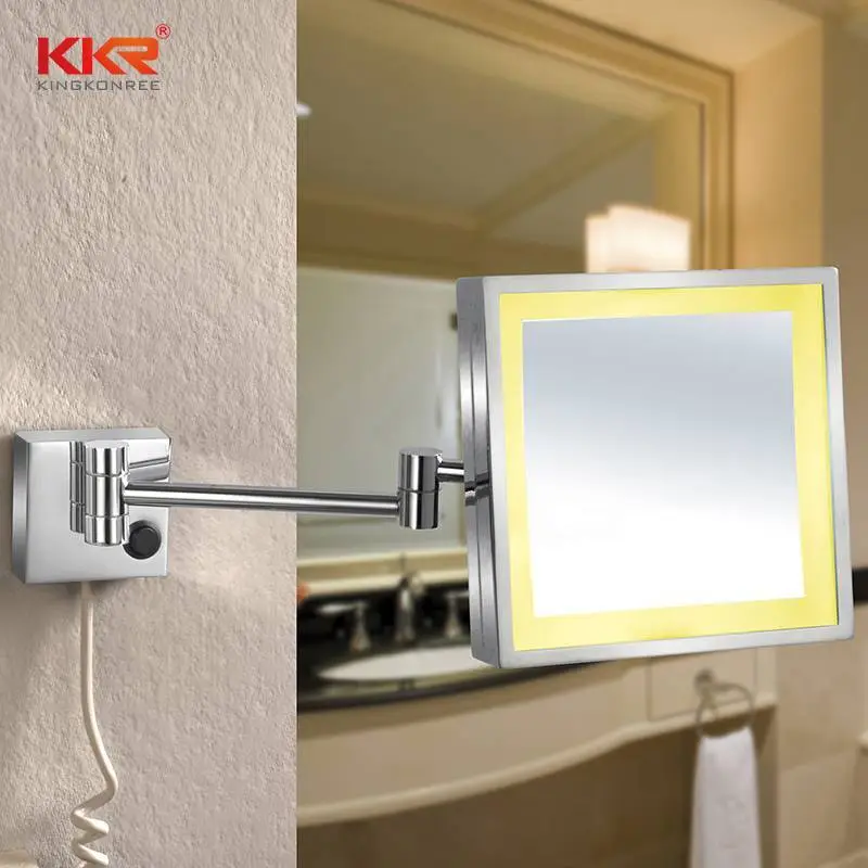 Wandmontage Led-verlichte make-upspiegels Badkamerdecoratie Opvouwbare make-upspiegel 1