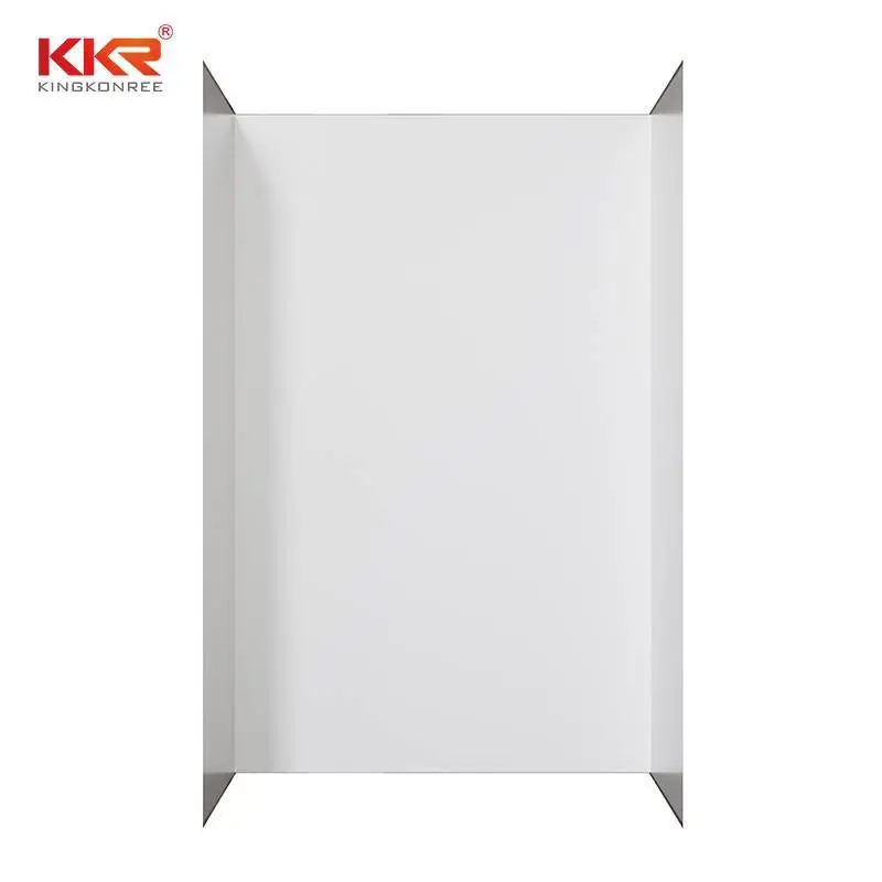 Kingkonree Smooth Vertical Culture Marble White Shower Wall Panel Shower Surround Tubs KKR-CMW07 1