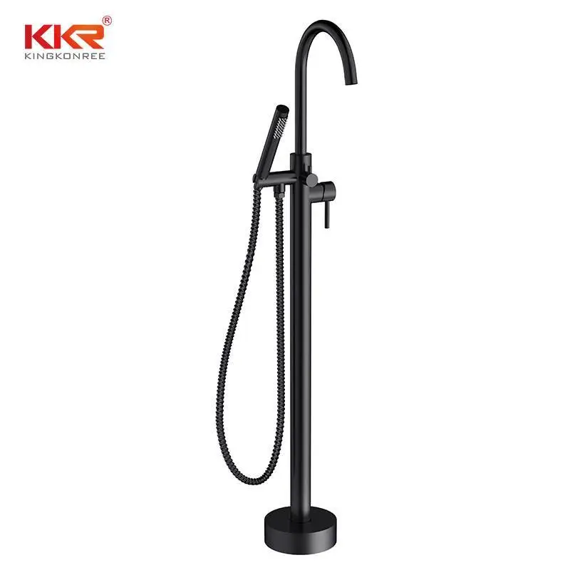 Elegantes grifos de bañera independientes en negro mate con brazo móvil KKR-FB1002 1