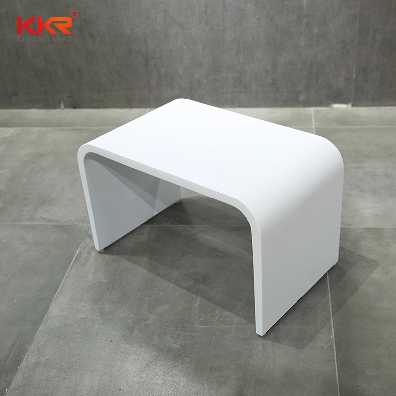 Acrylsteen harskruk Wit marmer Badkamerkruk KKR-Stool-O 1