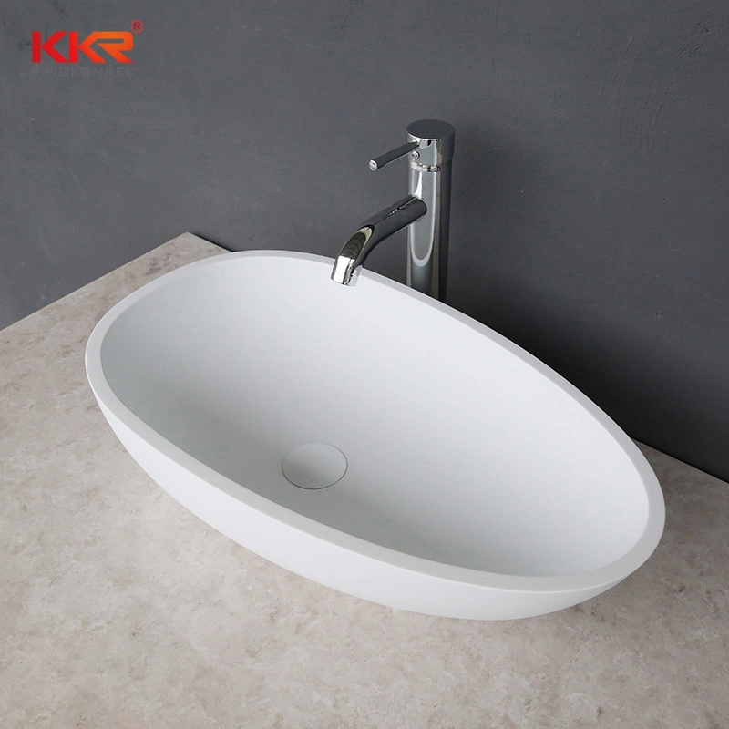 Luxury Solid Surface Stone Boat Basin Sink Bathroom Hand Washing Basin KKR-2117 1