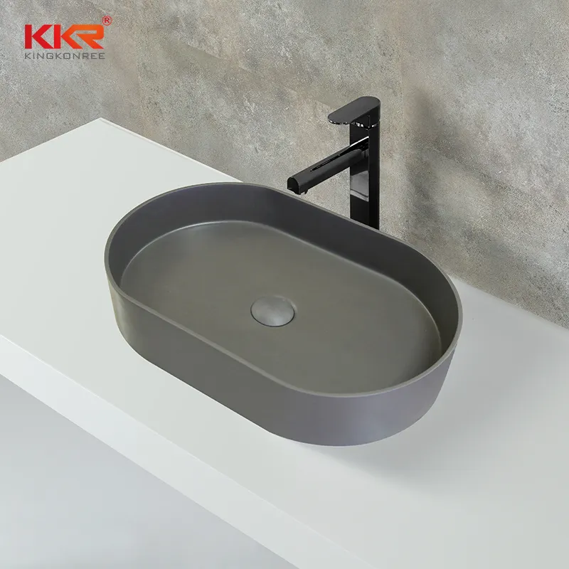 KingKonree New Design High Quality Black Outside White Inside Above Counter Wash Basin KKR-1057 Above Counter Basin image5