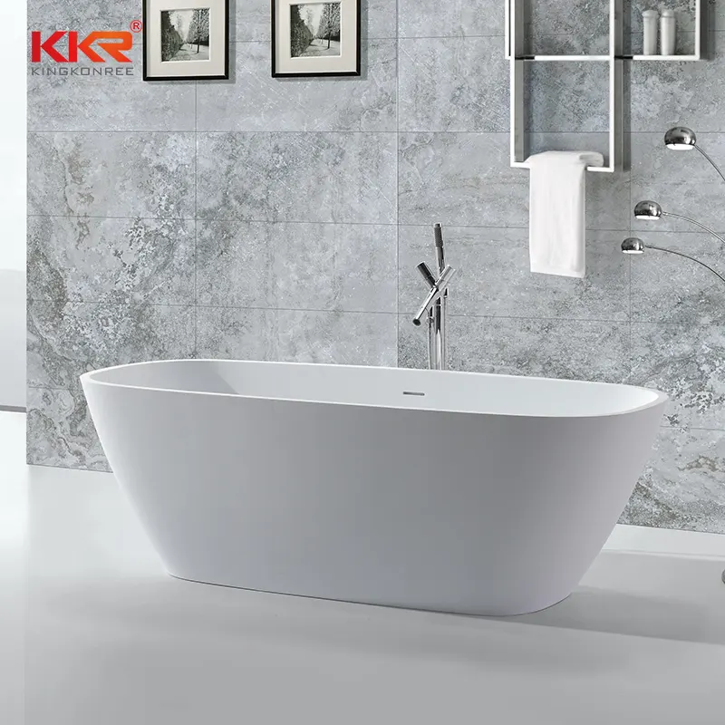 KingKonree Solid surface resin stone freestanding bathtubs KKR-B037 Solid Surface Bathtub image22